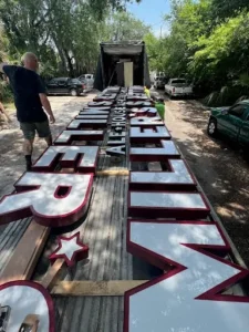 Channel letter sign fabrication by General Sign Service Corporation for commercial sign repair and manufacturing.